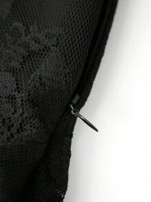 Women Summer Mini Cami Dress Sleeveless Backless Lace Floral Tiered Ruffle Hem Party Dress - màu đen - Xem 4