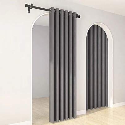 1 Panel/2 Panels/Multiple Sizes Available/Premium 3-Layer Woven Black Solid Thermal Insulated Blackout Curtain/Extra-Large Size Curtain Panel/Top Loop Eyelet Curtain Panel/Blackout Curtains For Home Decor/Suitable For Bedroom And Living Room To Darken The Room/Bedroom Curtains/Living Room Curtains/Dining Room Curtains/Kitchen Curtains/Closet Curtains