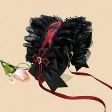 1pc/Set Women's Colorful Butterfly Decor & Wide Lace Headband Hair Accessories, Suitable For Daily Wear And Cosplay, Cute Style, Made Of Polyester And Spandex Halloween Valentine's Day