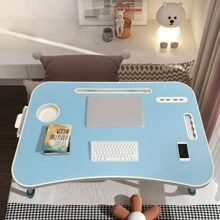 Extra Large Portable Laptop Bed Table Folding Table, Computer Table - Multifunctional Tray Stand With Cup Holder And Drawer, USB, Fan And Light - Ideal For Eating, Reading And Writing In Bed, On The Sofa, On The Floor - Stable, Durable And Foldable