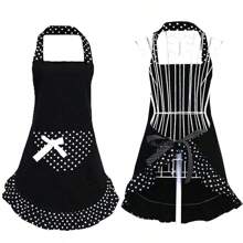 1 Stück verstellbare Kochschürze mit Taschen - professionelle Schürze für Männer und Frauen, Schwarz