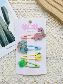 4pcs Cute Cartoon Style Hair Clips, Princess Style Hair Accessories Suitable For Little Girls, Great For Daily Use, Birthday Gifts, Party Favors