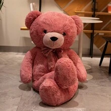 Christmas Decoration About 33.5inches Giant Size Teddy Bear Plush Toys Lovely Bears Tie A Bow Strap Stuffed Soft Animal Pillow Relax Teddy Toy For Friend Valentine Birthday Christmas Gift - Multicolor - View 7