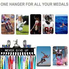 Metal One-Piece Trophy Display Rack, Wall Mounted Medal And Key Hanger,Adhesive Hooks,Towel Hanger Rack,Bedroom Wall Decor,Hangers,Hooks,Hanger,Back To School,Shelves,Organization And Storage,Key Holder,Key Holder Wall,Key Hanger,Sticker Hook,Door Hanger,Room Decor Bedroom,Kitchen Accessories