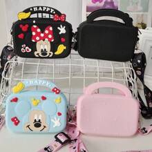 Nouveau sac à main en silicone Disney 2025, sac fourre-tout carré Mickey & Mouse, sac à épaule mignon pour enfants, sac à bandoulière en silicone
