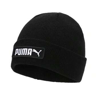 Puma Unisex Black Knitted Beanie Hat, Sports Cap, Winter Headwear
