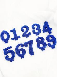 8.5cm Large Blue Numbered Glitter Candles 0-9 For Birthday, Anniversary, Proposal Party Cake Decor - Blue - View 5