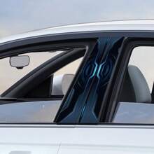 1 Pair (2pcs) Decorative Car B-Pillar Stickers, Colorful Patterns, Trimmable Size Fits Sedan, SUV, Truck, Protects Car Pillar From Scratches, Ideal For Holiday Vehicle Decoration