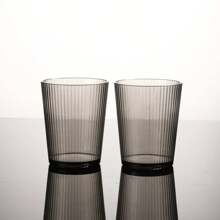 Acrylic PC Plastic Striped Transparent Amber Color Restaurant Chain Tea/Drinks/Juice Glasses