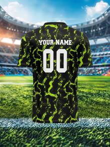 定制 210 克透气速干运动服，V 领设计，正面和背面印有姓名和号码，适合运动队/俱乐部、训练、休闲、派对，男女皆宜，春夏季