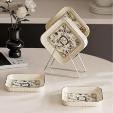 UFORU UFORU Bone Spitting Dish Household Light Luxury Highly Attractive Level Snack Snack Dish Delicate Table Garbage Spitting Bone Plastic Dish