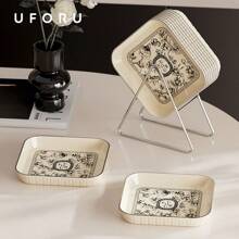 UFORU UFORU Bone Spitting Dish Household Light Luxury Highly Attractive Level Snack Snack Dish Delicate Table Garbage Spitting Bone Plastic Dish