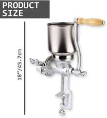 500# Household Hand-Operated Cereal Grinder,Hand Operated Corn Grain Mill Kitchen Food Grinder Hopper For Corns Coffee Wheat﻿ - Silver - View 6