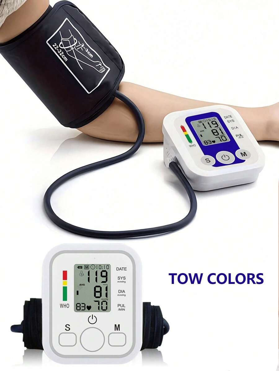1pc Blood Pressure Monitor, Household Automatic Blood Pressure Measuring Instrument, Arm-Type Blood Pressure Monitor For Home Use, Neutral English Blood Pressure Monitor Battery Usage-This Tool Does Not Include Batteries!