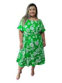 Vestido Plusize Ciganinho Midi  Modinha Verão Moda Evangelica