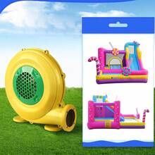 Trampolín Grande para Exteriores Infantil con Tema de "Parque de Dulces" - Incluye Bomba Inflable de Alta Potencia - Rosa - Ver 9