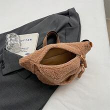 Plush Chest Bag For Women, Large Capacity 2025 New Design Ladies Shoulder Cross-Body Bag, Casual Waist Bag - Brown - View 6