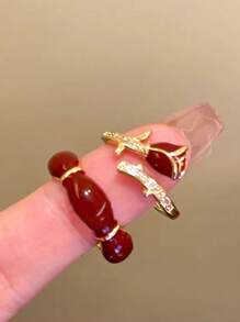 2pcs/Set Fashion Rose Decor Open Ring, Suitable For Women's Everyday Wear - Many - View 4