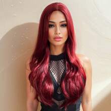 1 Colorful Synthetic Wig Body Wave Long Curly Hair Center Part No Fringe Wig Halloween Christmas Festival Green Hat Festival Wig Multi-Colored Wig Navy Blue Royal Blue Wine Red Black Purple