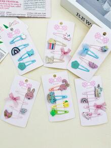 4pcs Cute Cartoon Style Hair Clips, Princess Style Hair Accessories Suitable For Little Girls, Great For Daily Use, Birthday Gifts, Party Favors