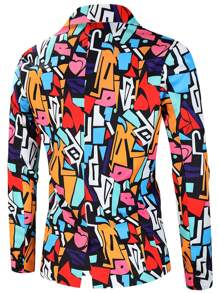 New Digital Printed Blazer Jacket For Men, Casual Suit (Random Print) - Multicolor - View 2