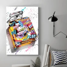 1pc Framed Canvas Poster, Graffiti Wall Art Canvas Paintings, Ideal Gift For Bedroom Living Room Corridor, Wall Art, Room Decoration - 彩色 - 查看 5
