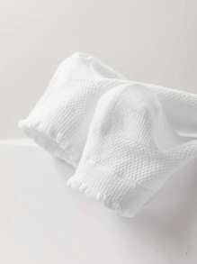 5 Cặp Tất Ngắn Lưới Thoáng Khí Màu Trơn Cho Trẻ Em, Có Thể Đi Với Giày Trắng Nhỏ, Thích Hợp Cho Trẻ Em Đi Học Trở Lại Hoặc Chơi Thể Thao Ngoài Trời - trắng - Xem 4