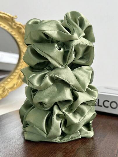 6pcs/Set Sage Green Satin Scrunchie Hair Accessories, Hair Accessories For Women, Hair Tools, Beauty Accessories, Curly Hair Accessories Hair, Hair Accessory, Hair Accessories, Hair Accessories For Women,Fall,Travel, Hair Tools,Accessories Women, Hair Stuff,Curly Hair,Scrunchies,Scrunchies Hair,Curly Hair Accessories,Gifts,Travel,Gifts For Women,Hair Stuff,Stocking Stuffers For Women,Stocking Fillers Women,Stocking Stuffers For Adults,Stocking Fillers For Adult,Hair Stuff,Women's Accessories,Stocking Stuffer,Coming-Of-Age Hair Accessory,Christmas Hair Accessories,Gift Ideas For Women,Beauty Stocking Fillers,Christmas Gifts For Women Head Accessories Hair Ties Ponytail Holder