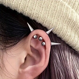 3 件朋克风格不锈钢唇钉，软骨穿孔，可拆卸珠宝配饰，适合男女日常佩戴