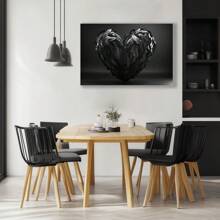1 Pc Feather Heart Special Heart Shaped Canvas Art Print Poster Wooden Framed Canvas Painting Thickness 2.25cm/0.9inch High Quality Wall Art Prints Poster Direct Hanging Wall Picture Decor For Home Gifts, Gift, Decoration,Living Room, Bathroom, Bedroom, Kitchen