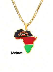1 pièce Collier Minimaliste Personnalisé avec Carte de l'Afrique, Convient pour le port quotidien des hommes. Le collier avec carte est un choix idéal comme cadeau pour les amis, montrant la qualité exquise et le style de conception européen et américain populaire pour les hommes. Un bijou indispensable pour les hommes