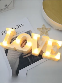 1pc 10 LED Battery Powered LOVE Shaped Decorative Night Light, Suitable For Indoor Desk, Valentine's Day Proposal, Wedding Anniversary Gift