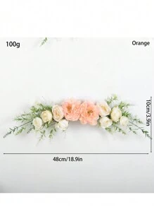 1pc Artificial Hanging Rose Peony Flower Wreath With Green Leaves, Decoration For Wedding Ceremony Arch, Front Door, Home Wall