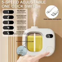 1 Stück 500mAh wiederaufladbarer Ultraschall-Aroma-Diffuser, intelligente digitale Anzeige, 5 einstellbare Modi, für Tisch oder Wand, Lufterfrischer & Geruchsentferner, geeignet als Valentinstags-Geschenk für Paare, Freund/Freundin