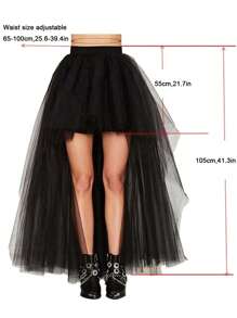 1 Stück farbenfroher, stilvoller asymmetrischer Tüllrock für Damen, Design aus Europa und Amerika, sexy Saum, geeignet für den täglichen Gebrauch und Bühnenauftritte