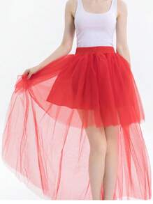 1 Stück farbenfroher, stilvoller asymmetrischer Tüllrock für Damen, Design aus Europa und Amerika, sexy Saum, geeignet für den täglichen Gebrauch und Bühnenauftritte