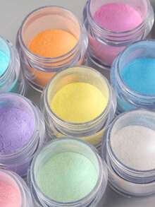 10pcs/Set Aurora Nail Powder, Nail Art Powder, Nail Decoration Accessories - Multicolor - View 3