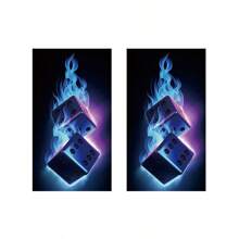 1 Pair (2pcs) Decorative Car B-Pillar Stickers, Colorful Patterns, Trimmable Size Fits Sedan, SUV, Truck, Protects Car Pillar From Scratches, Ideal For Holiday Vehicle Decoration