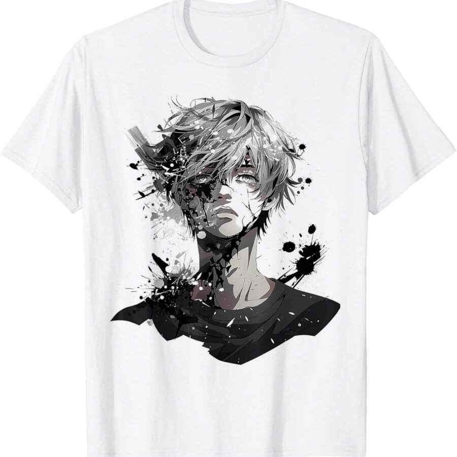 Anime Manga Graphic Illustration Anime T-Shirt - trắng - Xem 1