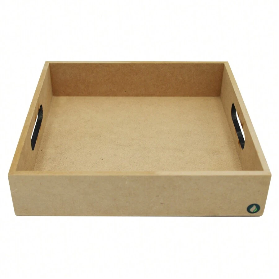 Square Raw MDF Tray 24x24x5 - 米色 - 查看 1
