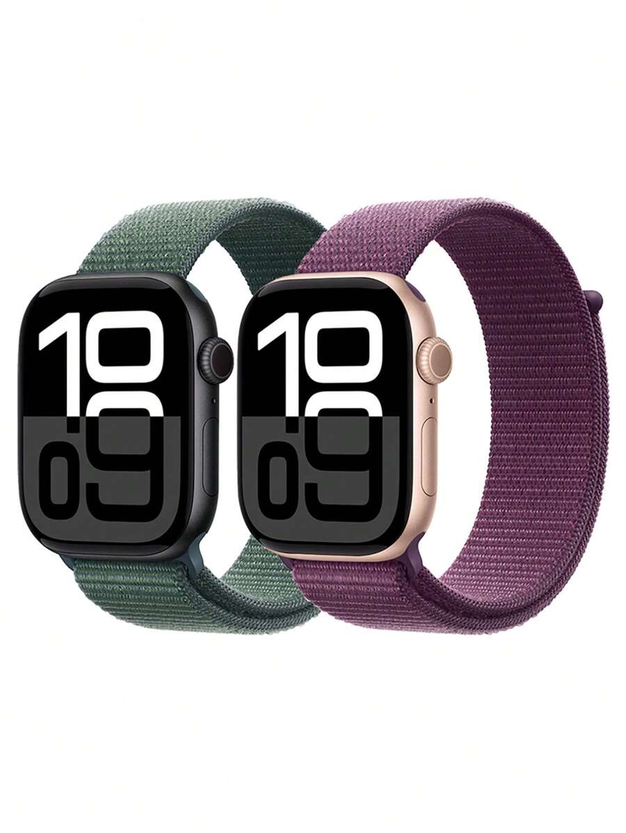 1 Stück Sportarmband für Apple Watch aus atmungsaktivem Nylon mit Klettverschluss, kompatibel mit Apple Watch 38/42/40/44/41/45/49/42(Serie 10)/46mm, elastisch und praktisch für Herren und Damen, kompatibel mit Apple Watch Serie 10/9/8/7/6/5/4/3/2/1/Ultra/SE Zubehör
