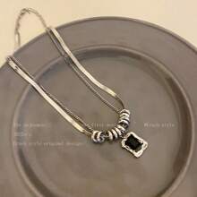1 pezzo Collana con ciondolo in acciaio al titanio stile hip hop, catena di moda per felpe