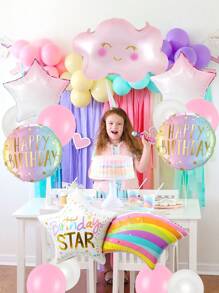 1/11 Stück Regenbogen Wolke Ballon Set, leuchtend rosa & weiße Regenbogen Wolke Party Dekoration, Boho Regenbogen Wolke Girlande, Geburtstags Party Zubehör, Babyparty, Themen Party, Makronen Geburtstag, Geschlechtsoffenbarung, Wolke Geburtstag Dekoration