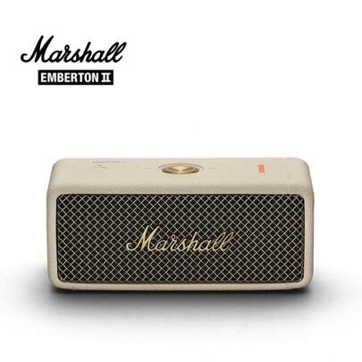  Marshall Emberton II 便携式无线扬声器 IP67 防水扬声器 免提麦克风扬声器 蓝牙低音 适用于 IOS/Android/PC 电池续航时间 30 小时