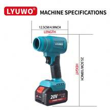 LYUWO LYUWO Electric Tools, Lithium Battery Storm Machine, Powerful Wind Pressure And Speed, Easy Dust And Smoke Removal, Advanced Impeller Design, Energy-Saving And Efficient, Matched With Large Capacity Batteries, Can Operate Efficiently, Powerful Snow Removal, Yard Leaf Shedding, Etc