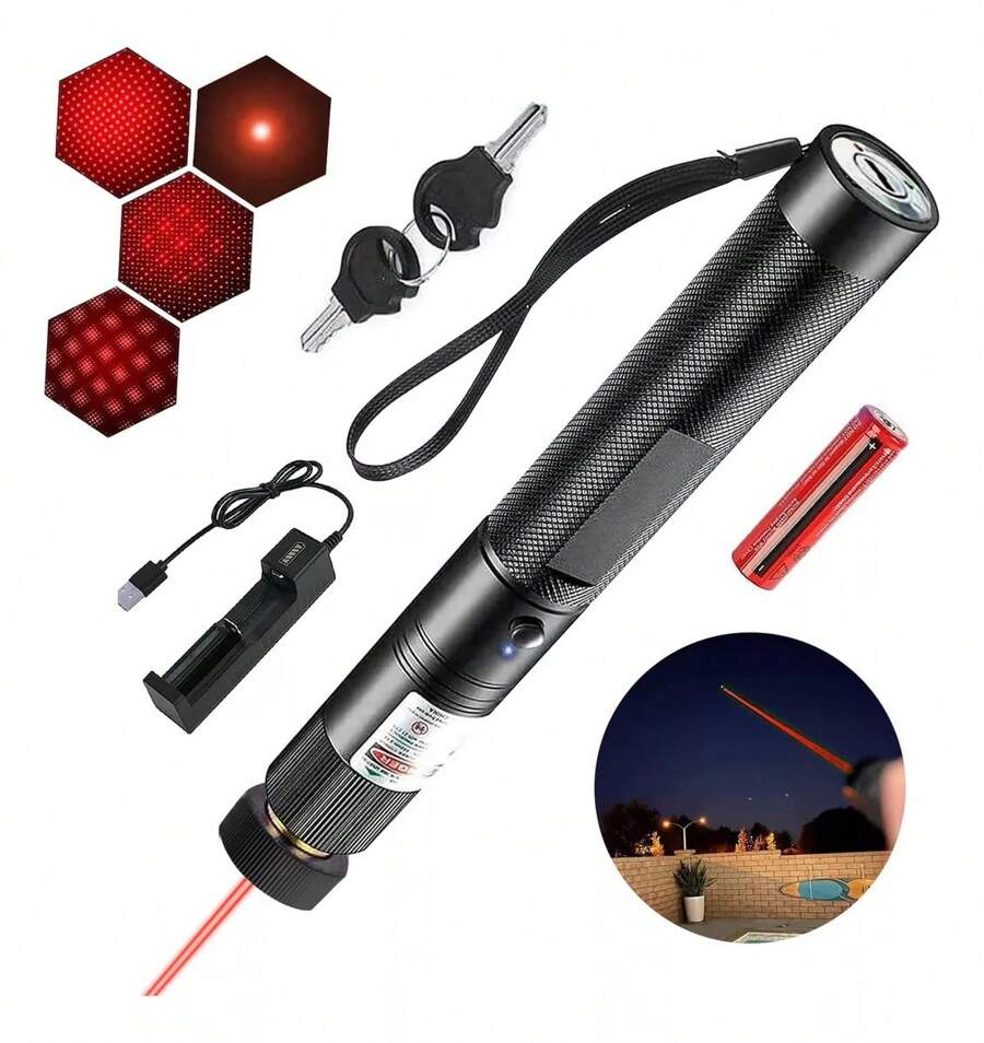 Green Laser Pointer Projector USB Rechargeable 7 Models - Red - View 1