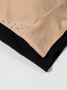 مجموعة من قطعتين من صدريات رياضية مبطنة للنساء ذوات الحجم الكبير ، مُريحة وسهلة الارتداء والخلع ، ذات تطريز ناعم - متعدد الألوان - مشاهدة 5