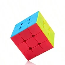HUANG ER 1pc Macaron Color 3x3x3 Speed Cube Puzzle Toy, Stress Relief Gift - Pink - View 3