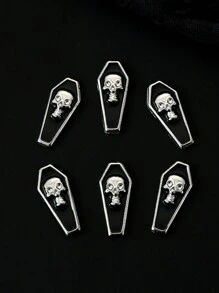 5Pcs Metal Grave Stone, Nail Art Jewelry Decor, Cross, Skull, Rhombus, Diy Classic Unique Creative Accessories Nail Supplies Nails Nail Charms Nail Gems