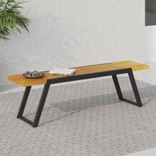 GAYLOR MP1 Modern Dining Bench, 63" Acacia Wood Slat Design With Sleek Sled Base, Sturdy And Stylish For Home, Kitchen, And Dining Room, Perfect For Rustic And Minimalist Home Decor, Easy Assembly, Ideal For Christmas Decorations, Holiday Gatherings, And Room Decor,TrendyHome